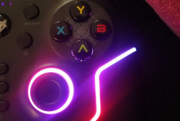 Gaming controller with neon lights