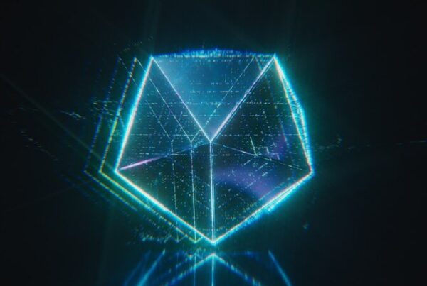Futuristic blockchain gaming neon aesthetic