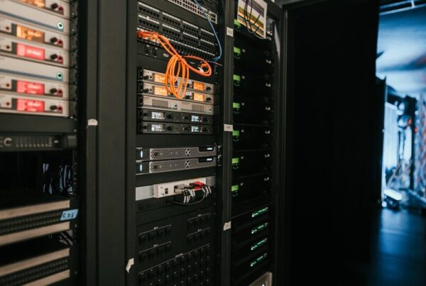 Server room representing blockchain network downtime