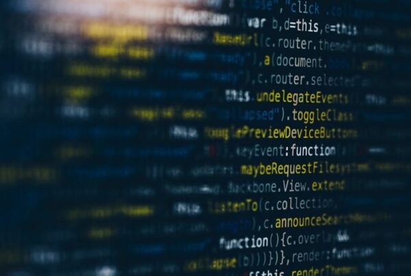 Abstract cryptography code on a screen